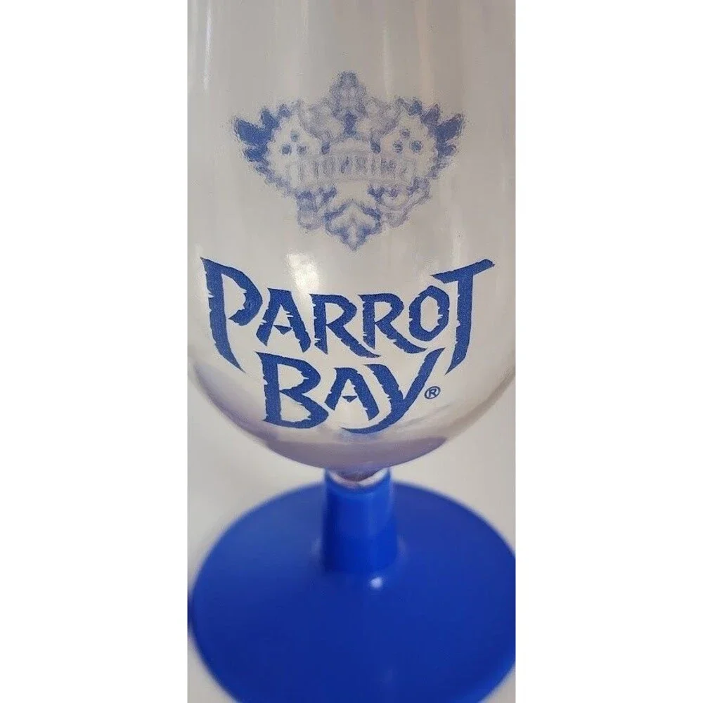 Smirnoff Parrot Bay Plastic Cocktail Cups Pair 2 Piece Set Blue Party Wine Bar